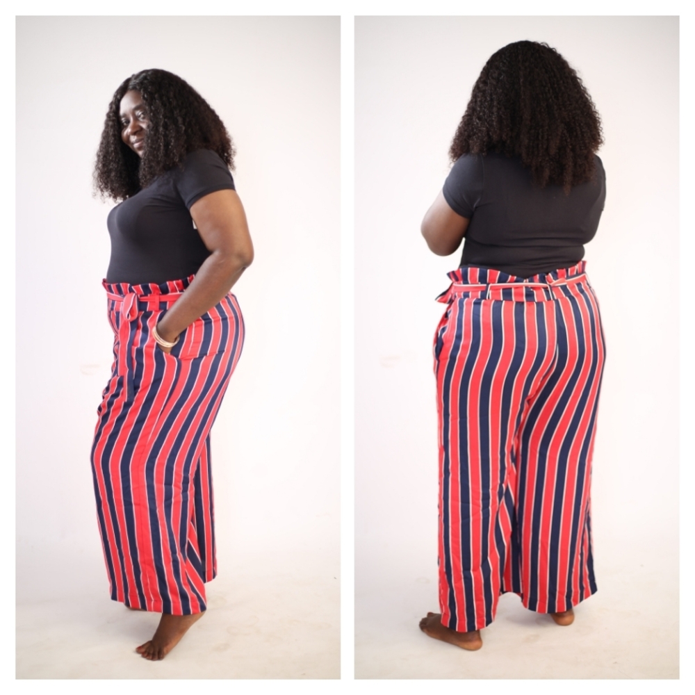 Striped Red and Blue Women's Pants